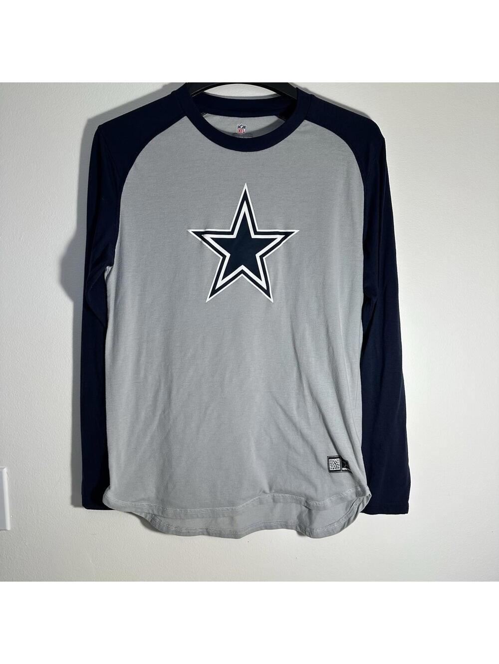 Dallas Cowboys NFL Women's Gray Tri Star Raglan Sleeve Shirt Size XL Lightweight